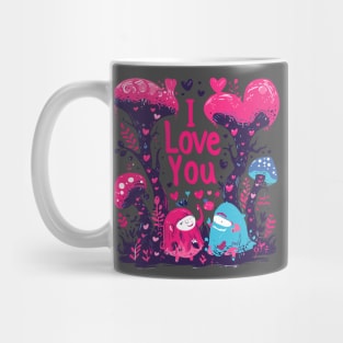 I Love You Mushroom - Love Valentine&#39;s Day Lover Couple Cute Funny Mug